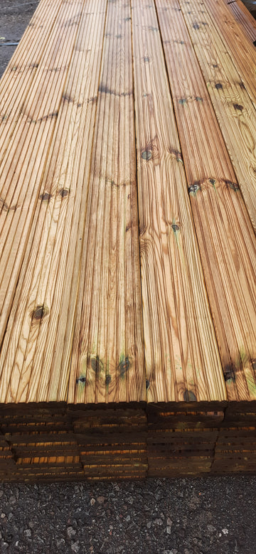 Premium Softwood Treated Decking  Ex 150mm x 32mm